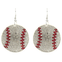 FAUX SUEDE BASEBALL EARRINGS