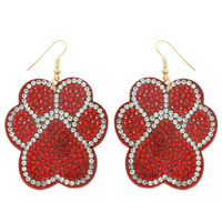 FAUX SUEDE PAW EARRINGS