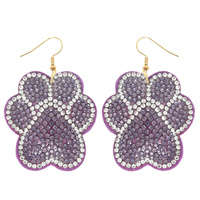 FAUX SUEDE PAW EARRINGS