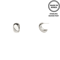 FLASH-PLATED HUGGIE HOOP EARRINGS