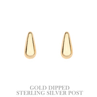 GOLD DIPPED TEARDROP STUD EARRINGS