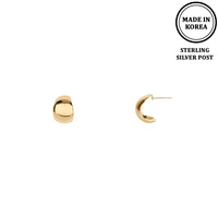 FLASH-PLATED HUGGIE HOOP EARRINGS