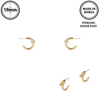 GOLD PLATED HOOP POST EARRINGS
