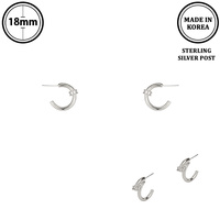 GOLD PLATED HOOP POST EARRINGS