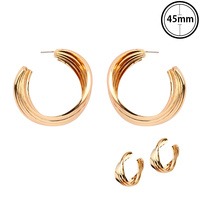 FLASH-PLATED TWISTED BEDDED HOOP EARRINGS