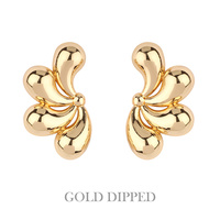 GOLD DIPPED BALL CLUSTER TEARDROP EARRINGS