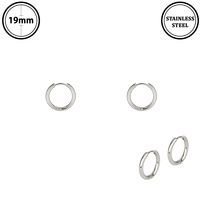 STAINLESS STEEL HUGGIE HOOP EARRINGS