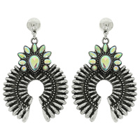 WESTERN SQUASH BLOSSOM CONCHO EARRINGS