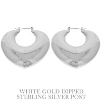 FLASH-PLATED PUFF HOOP EARRINGS