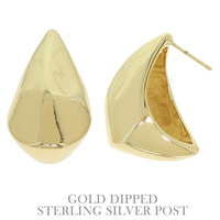 FLASH-PLATED CONCH TEARDROP EARRINGS