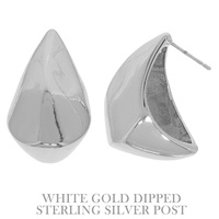 FLASH-PLATED CONCH TEARDROP EARRINGS