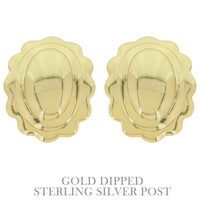 FLASH-PLATED OVAL DOME EARRINGS