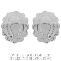 FLASH-PLATED OVAL DOME EARRINGS
