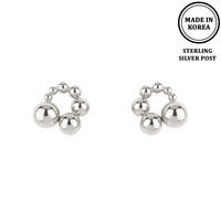 BALL HOOP POST EARRINGS