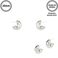 ELBOW MACARONI HOOP POST EARRINGS