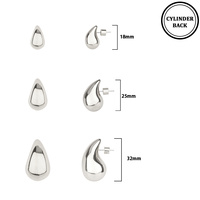 3 PAIR PEAR-SHAPED POST EARRINGS SET