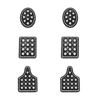 WESTERN ASSORTED 3 PAIR EARRING SET