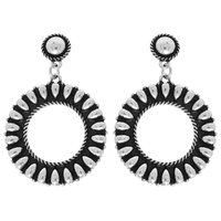 WESTERN BUBBLE PATTERN OPEN DISC EARRINGS