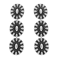 WESTERN OVAL CONCHO POST DANGLE EARRINGS