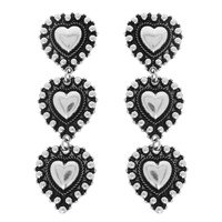 WESTERN OVAL CONCHO POST DANGLE EARRINGS