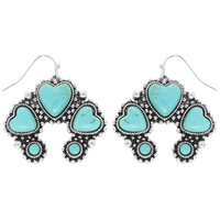 WESTERN HEARTED SQUASH BLOSSOM EARRINGS