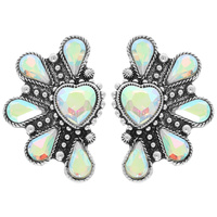 WESTERN HEARTED CONCHO EARRINGS