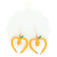 SCHOOL THEME HEART PENCIL DROP EARRINGS