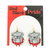 GAMEDAY BULLDOG MASCOT DROP EARRINGS