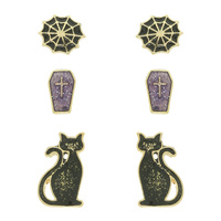 3-PACK HALLOWEEN THEMED ENAMEL POST EARRINGS