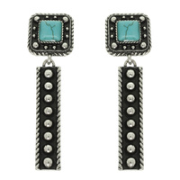 WESTERN SQUARE CONCHO EARRINGS