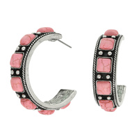 WESTERN CONCHO HOOP EARRINGS