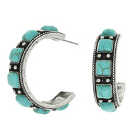 WESTERN CONCHO HOOP EARRINGS