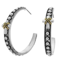 WESTERN X CONCHO HOOP EARRINGS