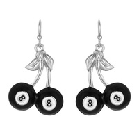 8 BALL CHERRY FRENCH WIRE EARRINGS