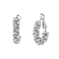 RHINESTONE PAVE TUBE HOOP EARRINGS