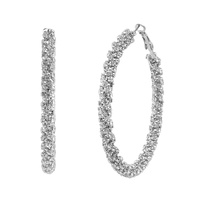 RHINESTONE PAVE TUBE HOOP EARRINGS