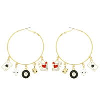 HIGH STAKES CHARM HOOP EARRINGS