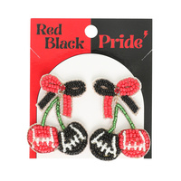 GAMEDAY CHERRY HEART EARRINGS