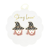 HALLOWEEN WITCH FACE POST EARRINGS