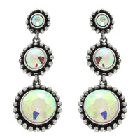 WESTERN MULTI TIERED CRYSTAL EARRINGS