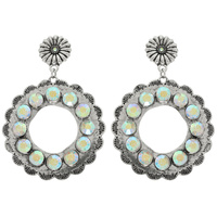 WESTERN CRYSTAL HOOP EARRINGS