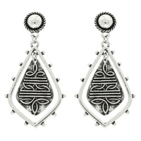 WESTERN BOOT STITCH DIAMOND-SHAPE EARRINGS