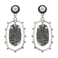 WESTERN BOOT STITCH OVAL EARRINGS
