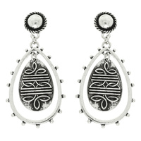 WESTERN BOOT STITCH TEARDROP EARRINGS