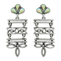 WESTERN BOOT STITCH RECTANGLE EARRINGS