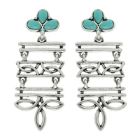 WESTERN BOOT STITCH RECTANGLE EARRINGS