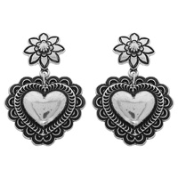 WESTERN FLORAL HEART CONCHO EARRINGS