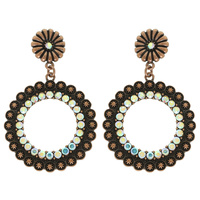WESTERN FLORAL CONCHO EARRINGS