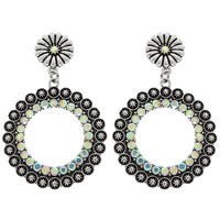 WESTERN FLORAL CONCHO EARRINGS