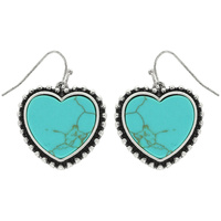 WESTERN TURQUOISE HEART EARRINGS